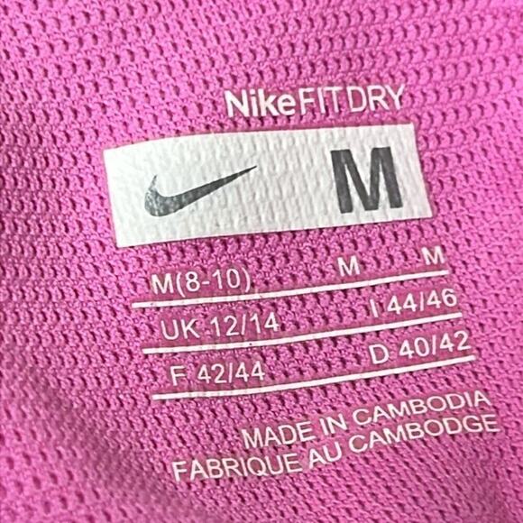 NIKE DRI FIT CRISSCROSS STRIPED PINK TANK‎ TOP BUILT IN BRA SIZE M - Picture 4 of 5